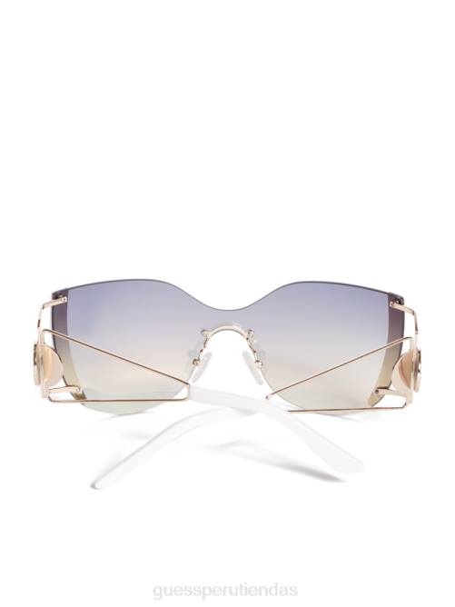 GUESS gafas de sol tipo ojo de gato sin montura y espejadas mujer 0P8X3696 blanco accesorio