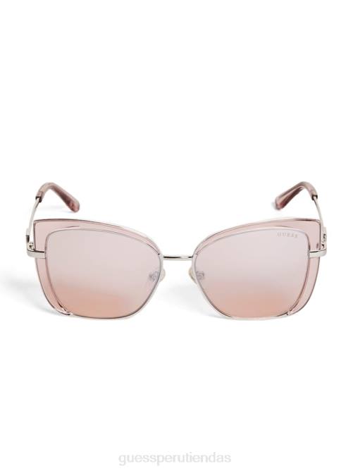 GUESS gafas de sol tipo ojo de gato teñidas mujer 0P8X3693 espejo rosa brillante/burdeos accesorio
