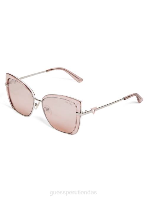 GUESS gafas de sol tipo ojo de gato teñidas mujer 0P8X3693 espejo rosa brillante/burdeos accesorio