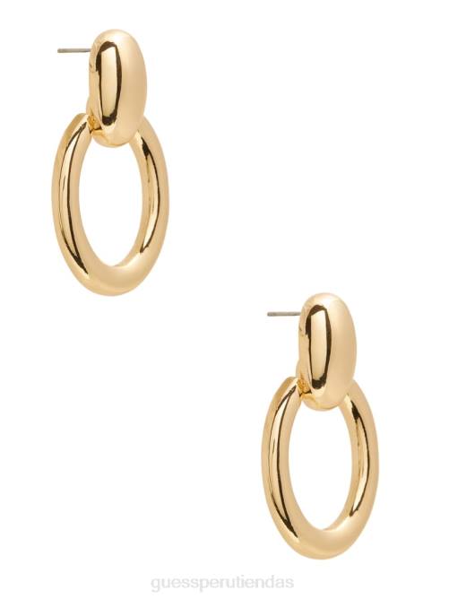 GUESS Pendiente de aldaba chapado en oro de 14k mujer 0P8X3874 oro plateado accesorio