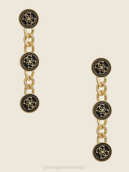 GUESS aretes lineales con cadena y logo mujer 0P8X3926 oro accesorio