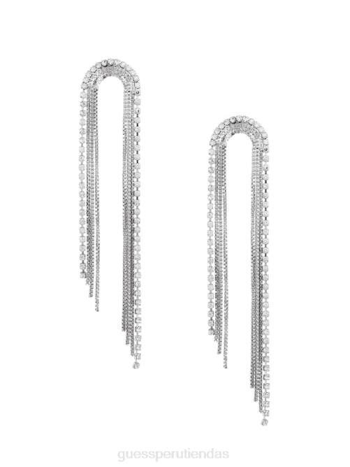 GUESS pendientes con flecos en forma de arco y diamantes de imitación mujer 0P8X3920 plata accesorio