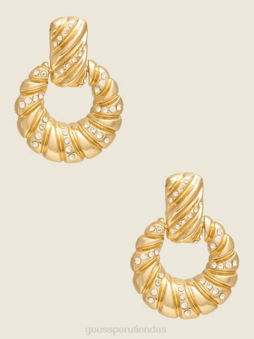 GUESS pendientes de aldaba de puerta de croissant mujer 0P8X3890 oro plateado accesorio