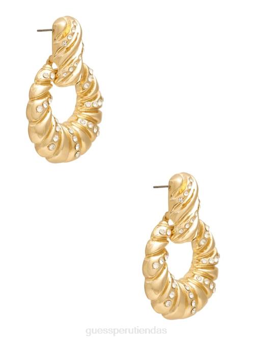 GUESS pendientes de aldaba de puerta de croissant mujer 0P8X3890 oro plateado accesorio