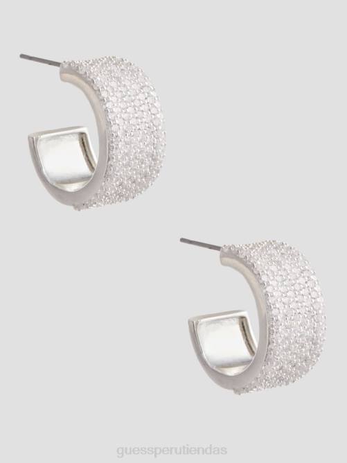 GUESS pendientes de aro con circonitas mujer 0P8X3907 plata accesorio