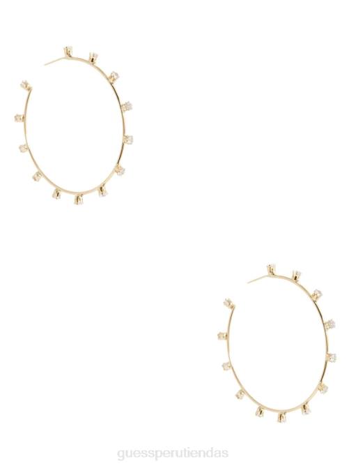 GUESS pendientes de aro con diamantes de imitación mujer 0P8X3921 oro accesorio