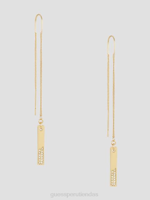 GUESS pendientes enhebradores de diamantes de imitación mujer 0P8X3834 oro accesorio