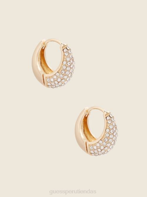 GUESS pendientes tipo argolla con piedras mujer 0P8X3934 oro accesorio