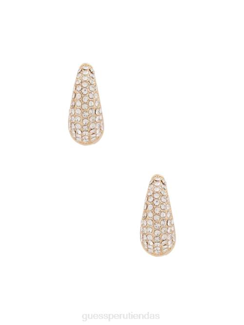 GUESS pendientes tipo argolla con piedras mujer 0P8X3934 oro accesorio