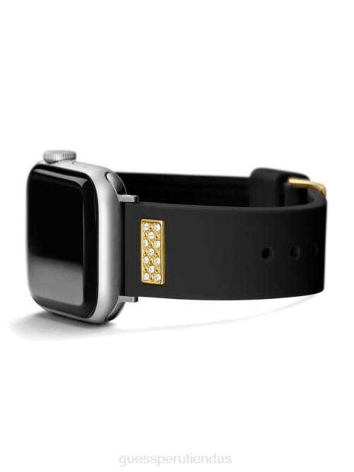 GUESS Correa de silicona con diamantes de imitación de 38-40 mm para Apple Watch mujer 0P8X3580 piel de serpiente negra accesorio