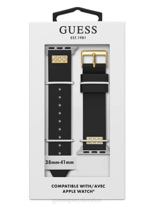 GUESS Correa de silicona con diamantes de imitación de 38-40 mm para Apple Watch mujer 0P8X3580 piel de serpiente negra accesorio