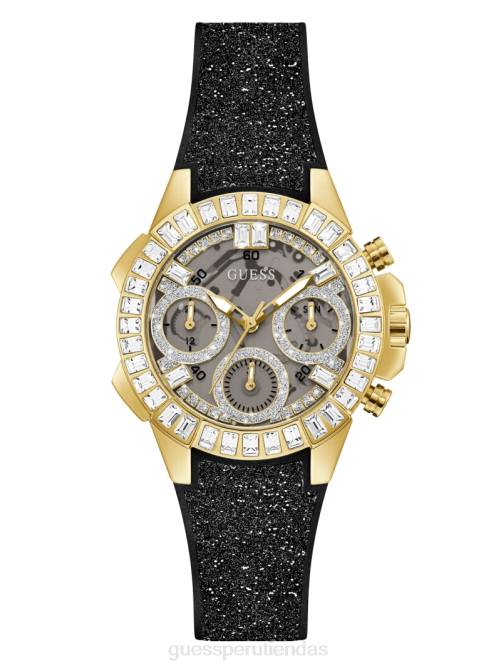 GUESS reloj analógico brillante mujer 0P8X3642 tono dorado y negro accesorio