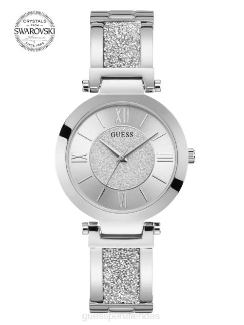 GUESS reloj analógico con brazalete de cristal mujer 0P8X3555 plata accesorio