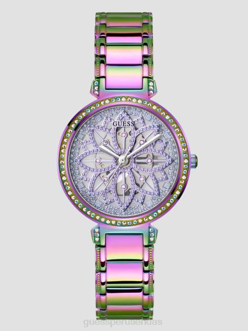 GUESS reloj analógico con corte floral iridiscente mujer 0P8X3554 púrpura accesorio