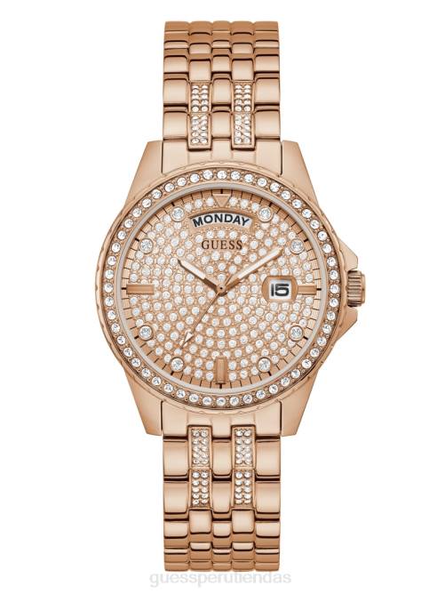 GUESS reloj analógico con diamantes de imitación mujer 0P8X3623 oro rosa accesorio