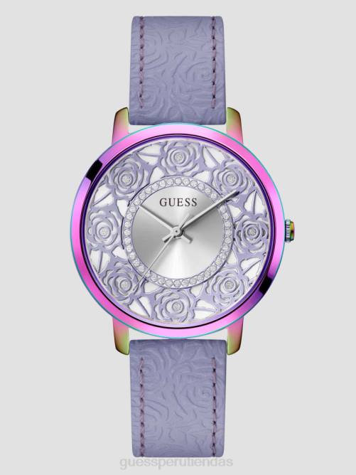 GUESS reloj analógico con recorte floral iridiscente mujer 0P8X3568 púrpura accesorio