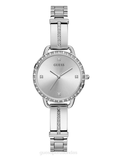 GUESS reloj analógico de cristal mujer 0P8X3644 plata accesorio