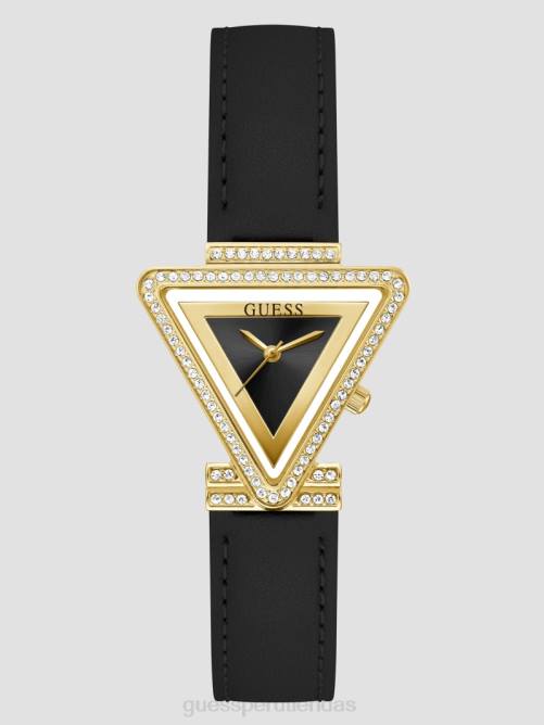 GUESS reloj analógico de cuero mujer 0P8X3599 tono dorado y negro accesorio