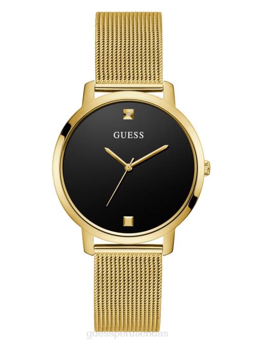 GUESS reloj analógico de diamantes mujer 0P8X3589 tono dorado y negro accesorio