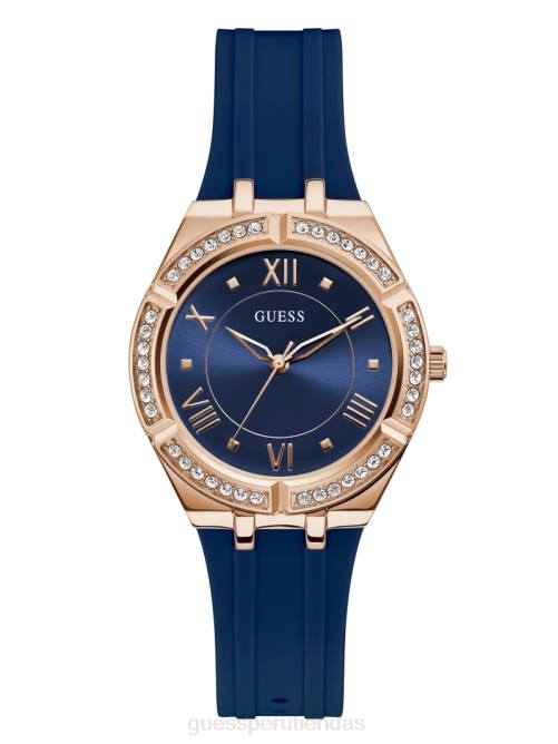 GUESS reloj analógico de silicona mujer 0P8X3557 oro rosa y azul accesorio