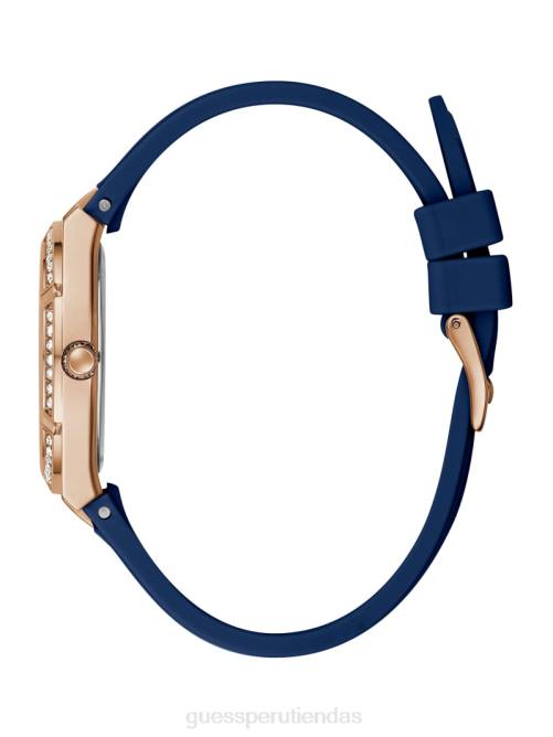 GUESS reloj analógico de silicona mujer 0P8X3557 oro rosa y azul accesorio