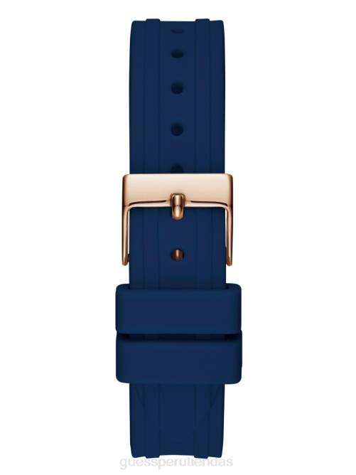 GUESS reloj analógico de silicona mujer 0P8X3557 oro rosa y azul accesorio