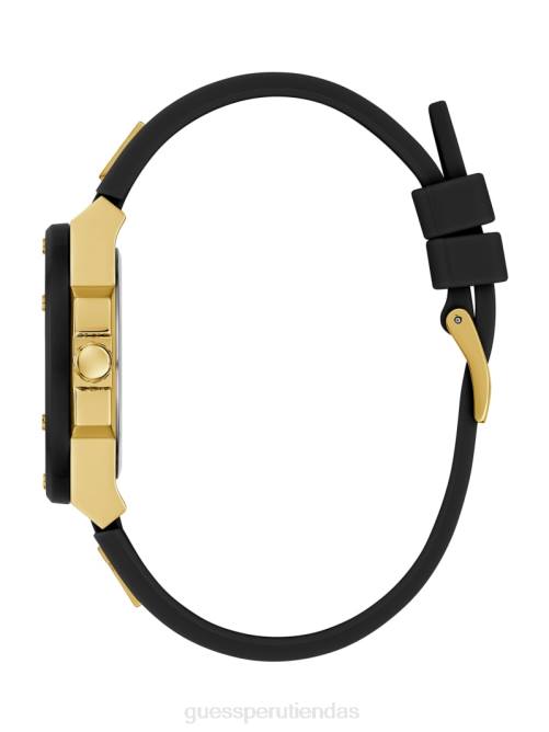 GUESS reloj analógico de silicona mujer 0P8X3561 tono dorado y negro accesorio