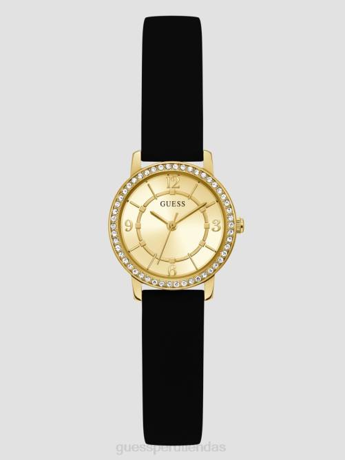 GUESS reloj analógico de silicona mujer 0P8X3609 tono dorado y negro accesorio
