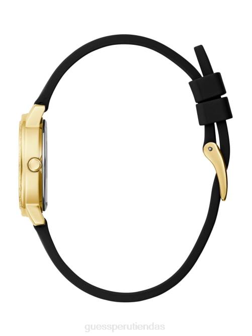 GUESS reloj analógico de silicona mujer 0P8X3609 tono dorado y negro accesorio