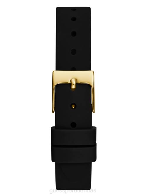 GUESS reloj analógico de silicona mujer 0P8X3609 tono dorado y negro accesorio