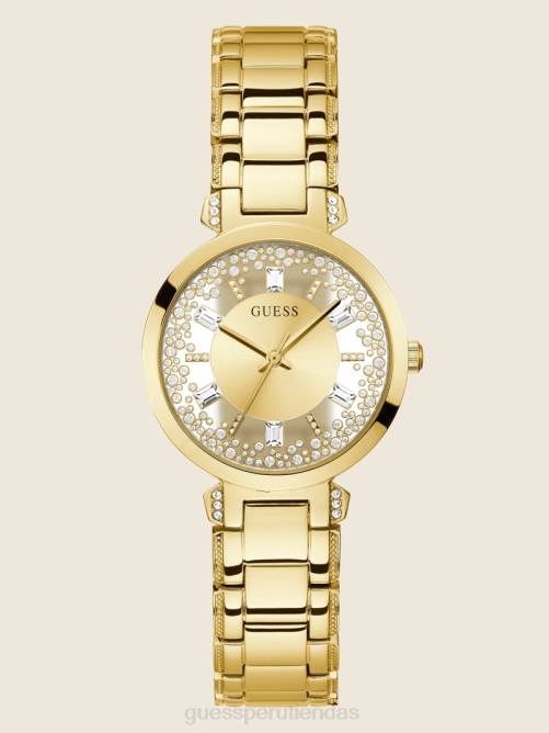 GUESS reloj analógico transparente mujer 0P8X3632 oro accesorio