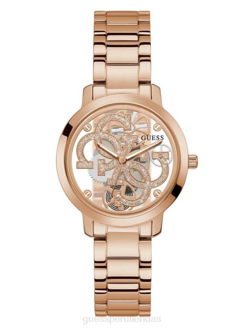 GUESS reloj analogico quattro g clear mujer 0P8X3590 oro rosa accesorio