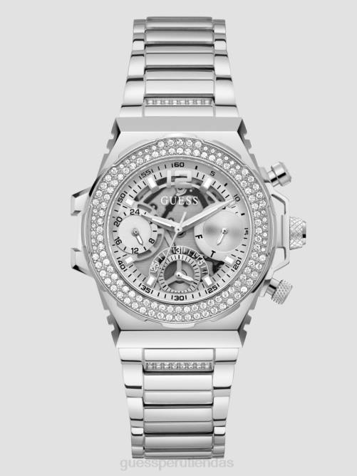 GUESS reloj multifunción con corte de cristal mujer 0P8X3560 plata accesorio
