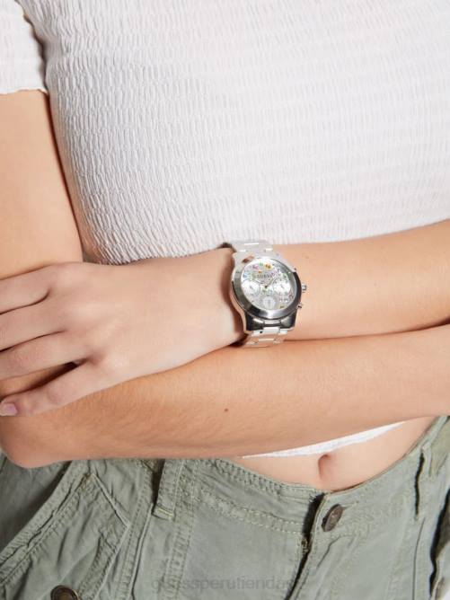 GUESS reloj multifunción de cristal de color mujer 0P8X3549 plata accesorio