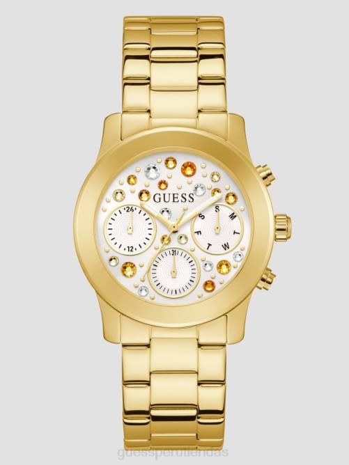GUESS reloj multifunción de cristal mujer 0P8X3576 oro accesorio