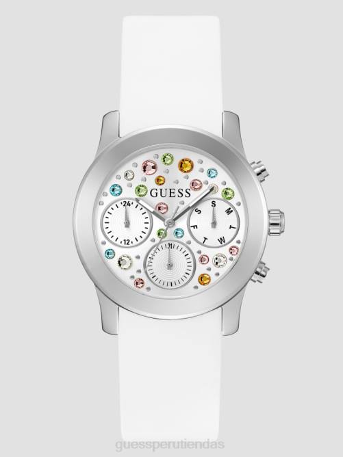 GUESS reloj multifunción de cristal mujer 0P8X3613 blanco multicolor accesorio