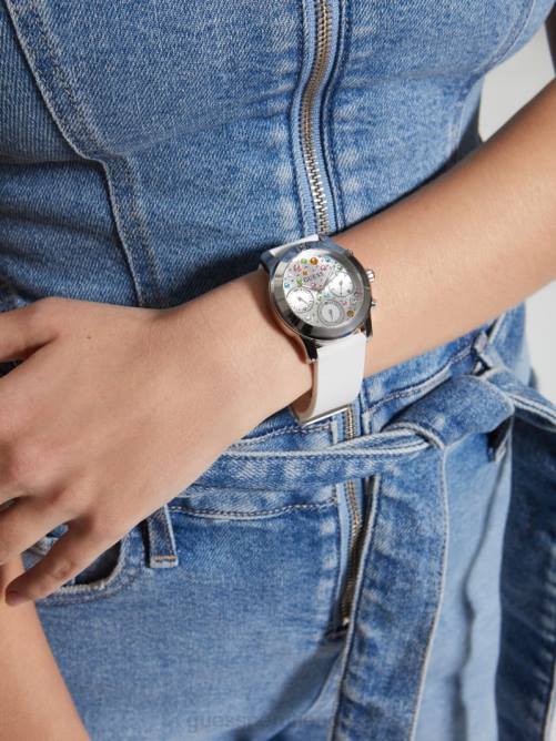 GUESS reloj multifunción de cristal mujer 0P8X3613 blanco multicolor accesorio