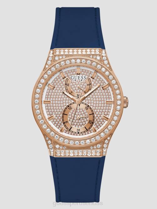 GUESS reloj multifunción de silicona cristal mujer 0P8X3612 tono oro rosa y azul accesorio