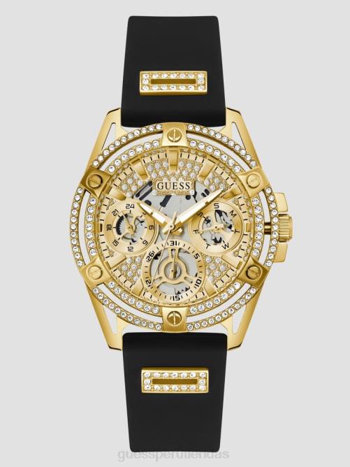 GUESS reloj multifunción de silicona mujer 0P8X3641 tono dorado y negro accesorio