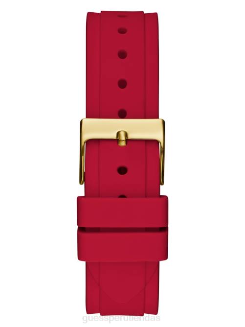 GUESS reloj multifunción de silicona rojo mujer 0P8X3648 oro accesorio