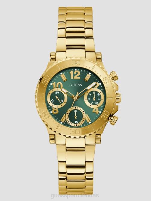 GUESS reloj multifunción mujer 0P8X3581 oro y verde accesorio