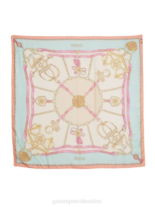 GUESS bufanda camille transparente mujer 0P8X3796 coral accesorio