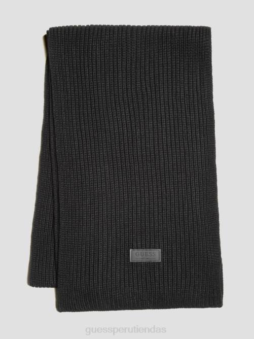 GUESS bufanda con parche de albañil mujer 0P8X3822 piel de serpiente negra accesorio