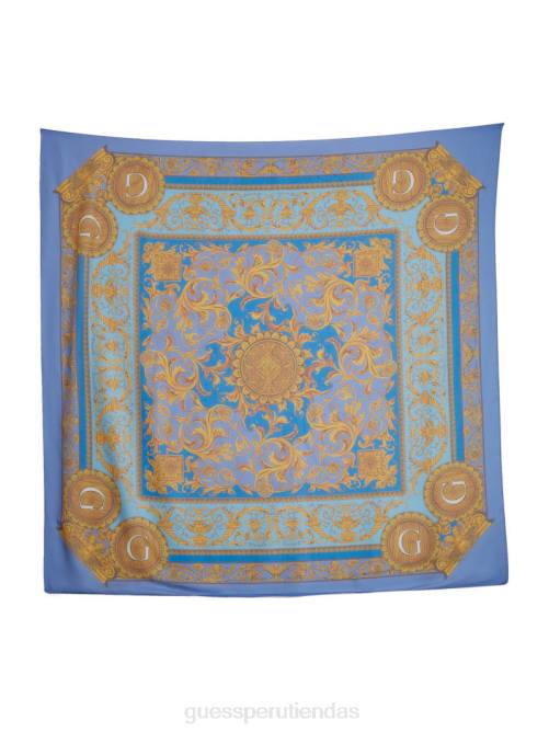 GUESS bufanda de seda transparente eryn mujer 0P8X3783 azul pálido accesorio