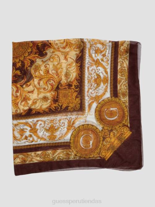 GUESS bufanda de seda transparente eryn mujer 0P8X3790 marrón accesorio