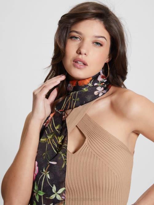 GUESS bufanda floral jannessa mujer 0P8X3776 mármol negro/blanco accesorio