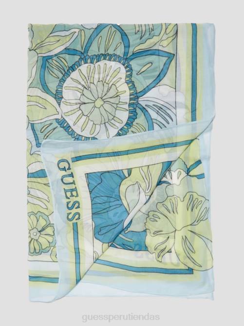 GUESS bufanda floral lila mujer 0P8X1418 verde múltiple accesorio