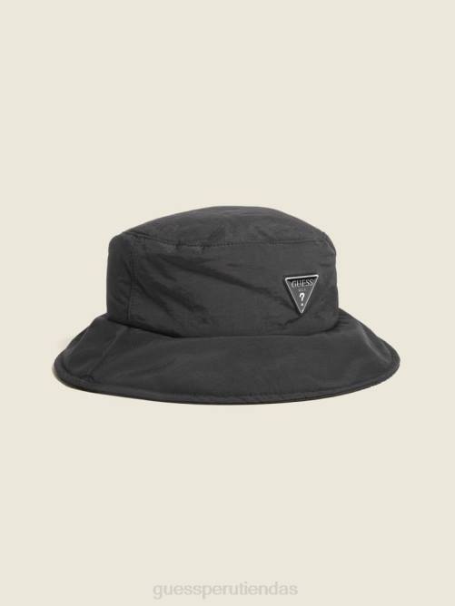 GUESS sombrero de pescador acolchado mujer 0P8X3816 piel de serpiente negra accesorio