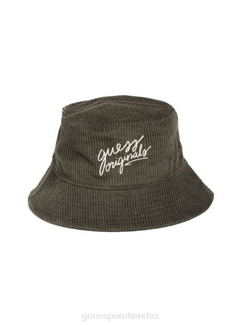 GUESS sombrero de pescador de pana originals mujer 0P8X3806 peyote verde accesorio