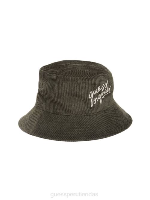 GUESS sombrero de pescador de pana originals mujer 0P8X3806 peyote verde accesorio